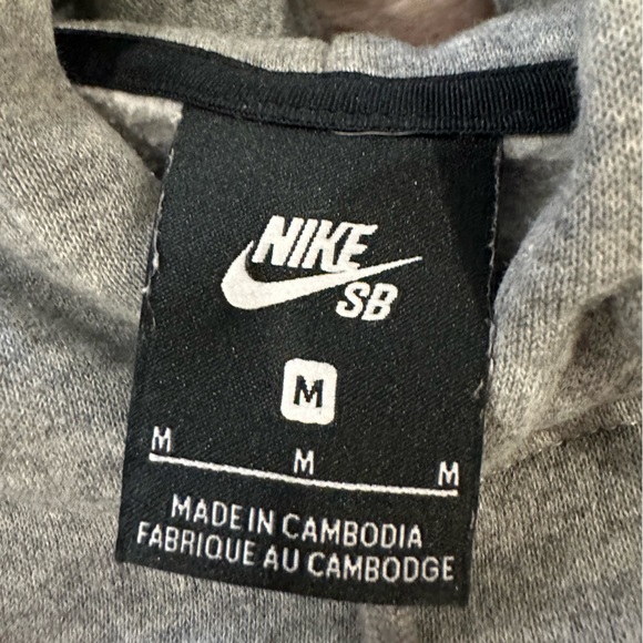 Vintage Nike Skateboard Striped Logo Oversized Grey Sportswear Hoodie Sweatshirt - Picture 5 of 6